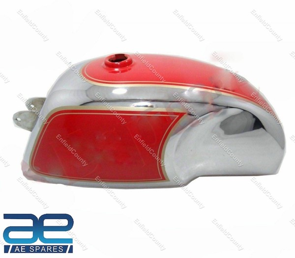 Benzin Kraftstofftank 4 Gallonen Rot & Chrom FüR Royal Enfield Cafe Racer-image