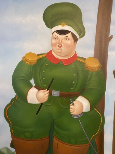 Hand Painted Oil Art Reproduction Of Fernando Botero “Field Marshall” 24” X 20” - Picture 4 of 17