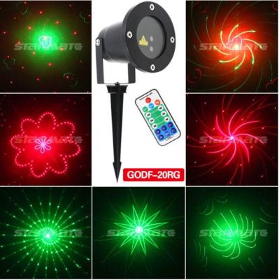 Outdoor RG Laser stage Lighting Garden Landscape Yard RF Remote Xmas Projector R