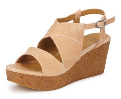 COCLICO SHOES MELANIA CORK PLATFORM WEDGE SLINGBACK SANDAL BEIGE LEATHER 40 $395