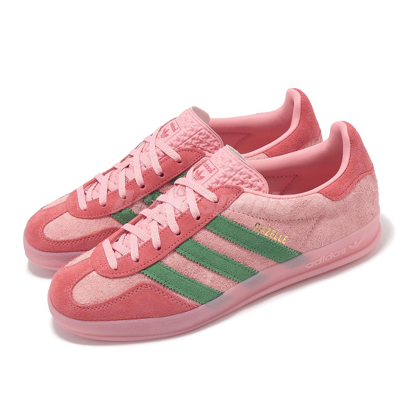 adidas Originals Gazelle Indoor W Pink Spark Preloved Green Женские повседневные кроссовки IG6782