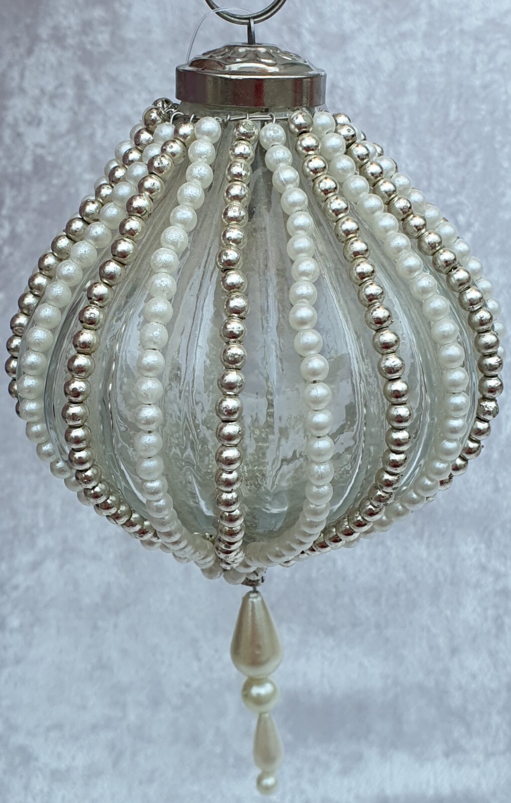 TK Maxx Homesense Stunning Solid Glass Pearls Ornate Bauble Christmas