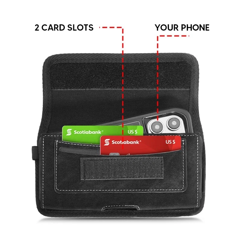 For iPhone 6 PLUS Dual Slots Leather Pouch Belt Clip Holster Case Cover-Denim - Image 2 of 4