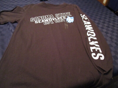NEW SONOMA STATE SEAWOLVES MENS LONG SLEEVE T SHIRT BLACK SMALL