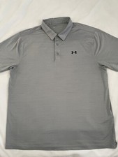 Under Armour HeatGear Mens Polo Shirt Short Sleeve Loose Fit Size 2XL Gray
