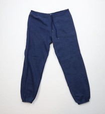 Vintage 70s Streetwear Mens Small Faded Blank Gusset Sweatpants Joggers Blue USA