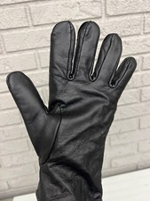 Black Unisex Leather Gloves with Wool Lining Size 10