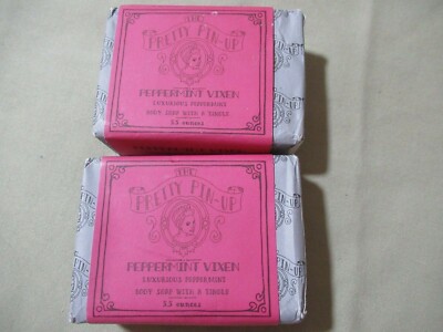 The Pretty Pin-Up Bar Soap w a Tingle Peppermint Vixen 5.5 oz Each x 2 SEALED