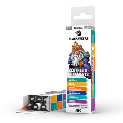 AK Interactive Play Markers CLOTHES & ORNAMENTS Set (6pcs) #RKM103