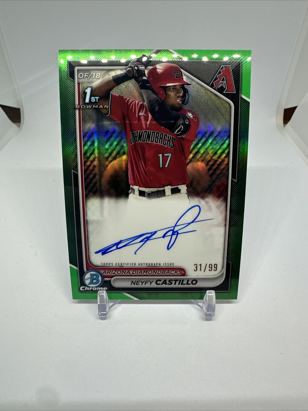 2024 Bowman Chrome Neyfy Castillo 1st Green Refractor Auto Autograph /99 SSP