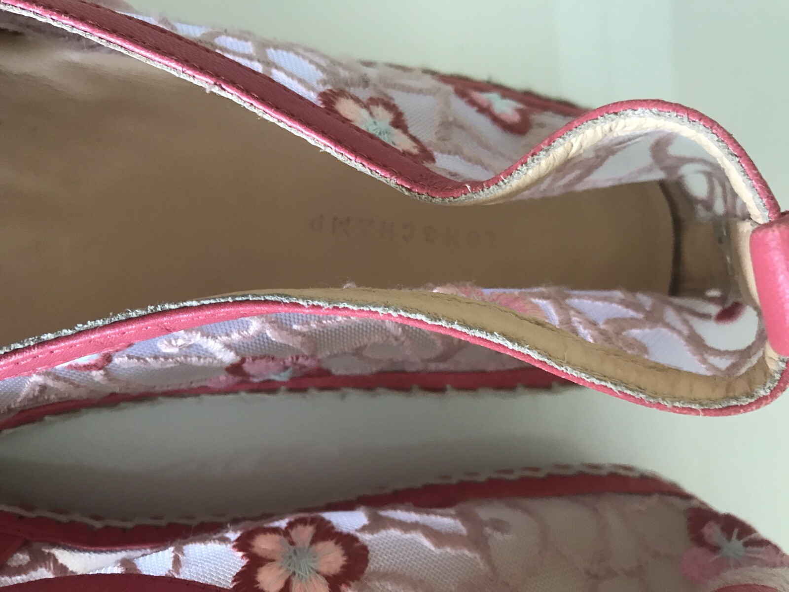 D13 NEW 330 Winen’s Sz 39M Longchamp Roseau Fleuri Mesh Slip On