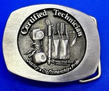 Certified Technician Quality Craftsmanship Pride Wisconsin Bell Belt Buckle