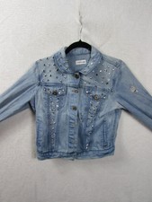 Sunset Spring Women's Pearl Studded Denim Jacket
