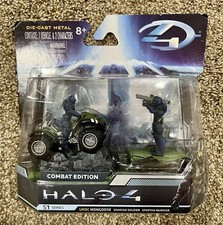 Halo 4 Diecast 3" UNSC Mongoose Primer Green With Spartan Figures Combat Edition