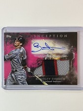 2018 Topps Inception BRADLEY ZIMMER Autograph Magenta Patch /75  Indians Nm/Mint