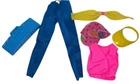 6 PC Vintage 1989 Barbie Wet N Wild Fashions Outfit #1045 Top Pants Boombox Hat+