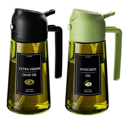 - 16oz/470ml Olive Oil Dispenser for Kitchen with Stickers - 2 in 1 Olive Oil...