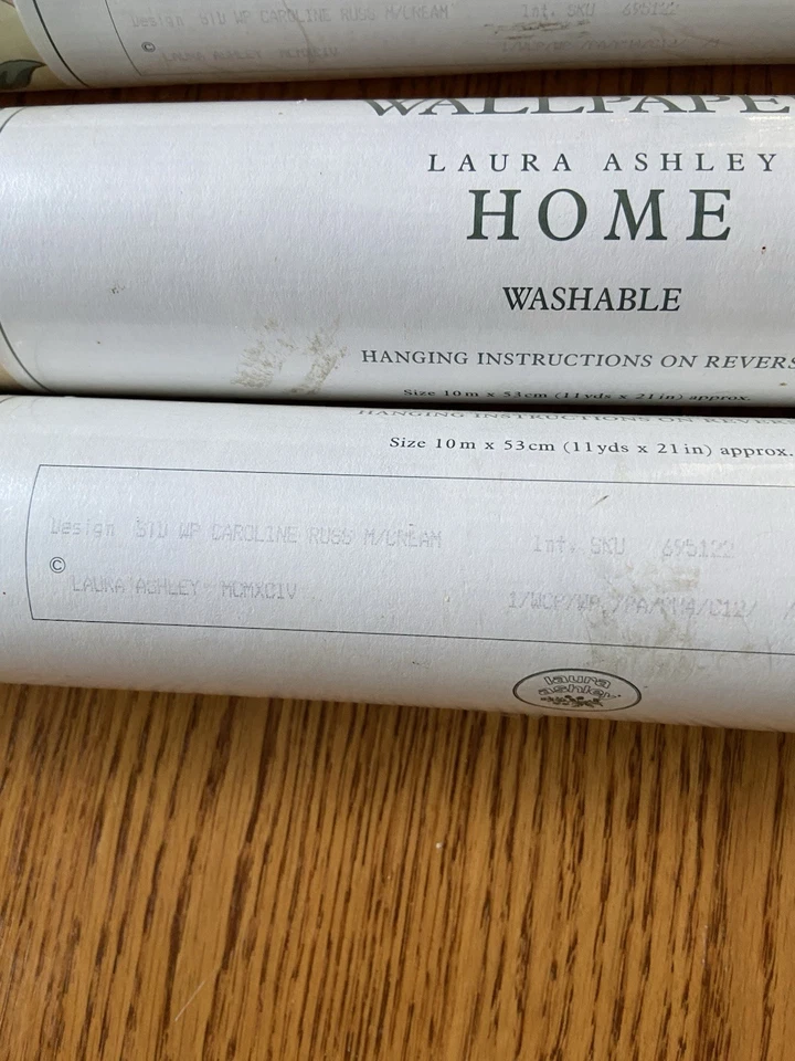 Laura Ashley Wall Furnishings 3 Rolls Made In UK French Country Floral 1976 NEW - Image 4 of 4