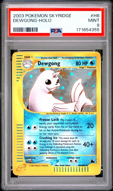 2003 Pokemon Skyridge #H6 Dewgong Holo PSA 9 MINT