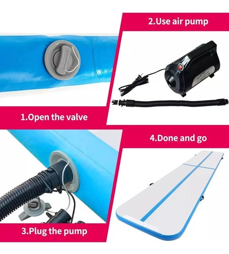 Inflatable Air Mat Tumbling Gymnastics Mats Floor Yoga Training Pump 16ft 3.3x4" - Picture 4 of 7