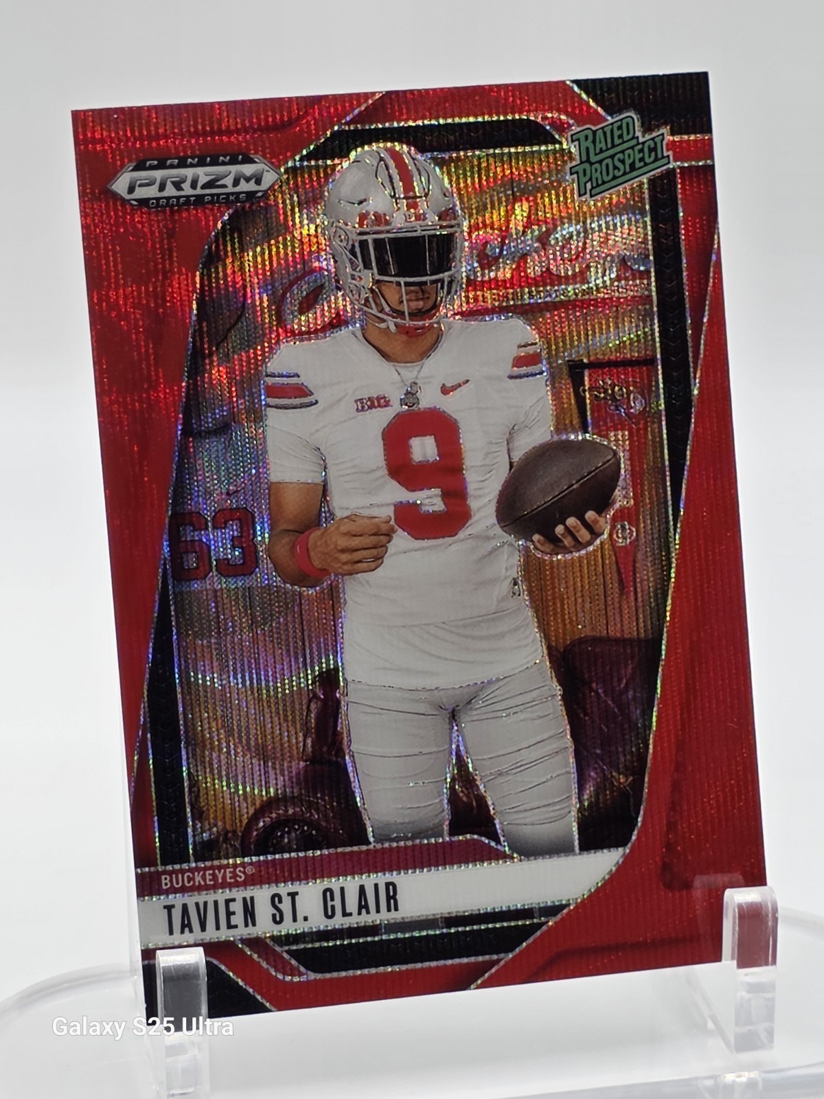 2025 Panini Prizm Draft Picks Tavien St Clair Red Prizm Ohio State #162