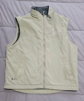 L.L Bean Cream Gilet Fleece gefütterte Weste - Full Zip Bodywarmer Windbreaker Large 