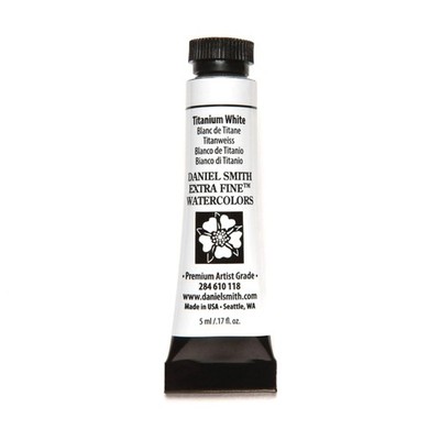 Daniel Smith Extra Fine Watercolor Paint, 5ml Tube, Titanium White, 284610118,