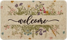 Wild Flowers Wele Spring Doormat,Home Decor Door Mat