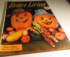VTG NOVEMBER 1952 BETTER LIVING ISSUE GREAT HALLOWEEN/THANKSGIVING COVER