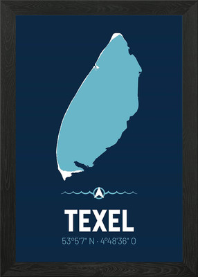 Texel Karte Design gerahmtes Wandbild Poster Leinwanddruck Bild
