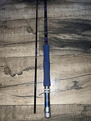 Olympic 8ft Fly Fishing Rod Pole 2pc Fiberglass Made In Korea  Blue 4180