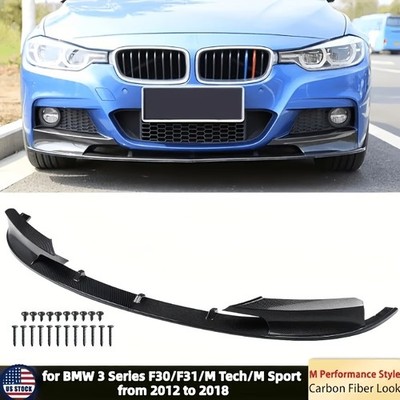 For 2012-2018 BMW F30 F31 M Sport MAD Style Real Carbon Fiber Front Bumper Lip