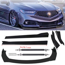 FITS ACURA TLX Front Bumper Lip Chin Spoiler Splitter Body Kit+Side Skirt