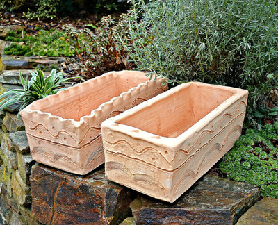   Pflanzkasten Terrakotta Mallorca 40cm Wellig Blumenkasten Valldemossa Handmade