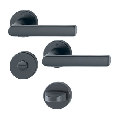 HOPPE Rosettengarnitur Hamburg Schwarz 1700/42KB/42KBS WC Drückergarnitur
