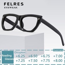 Square Anti Blue Light Reading Glasses 6.25 To 8.0 Highly Strength Readers New