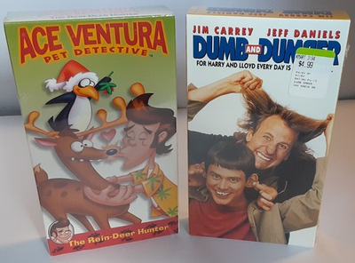 #ad #ad Dumb amp; Dumber amp; Ace Ventura Pet Detective Rein Deer Hunter VHS Video Lot Carrey $24.95