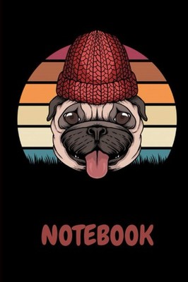 Notizbuch Pug 120 Seiten 6  x 9  für Alltag, Tagebuch, Schreibblock