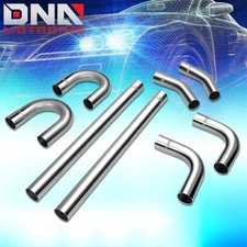 8Pcs 3.5"OD Mild Steel Bend Straight DIY Custom Mandrel Exhaust Tubing Pipe Kits