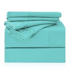 King Size Sheet Set - 6 Piece Hotel Luxury Wrinkle-Free Microfiber Sheet Oeko...