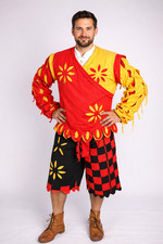 Renaissance German Landsknecht Cotton Outfit For Men-Medieval Festival Costume