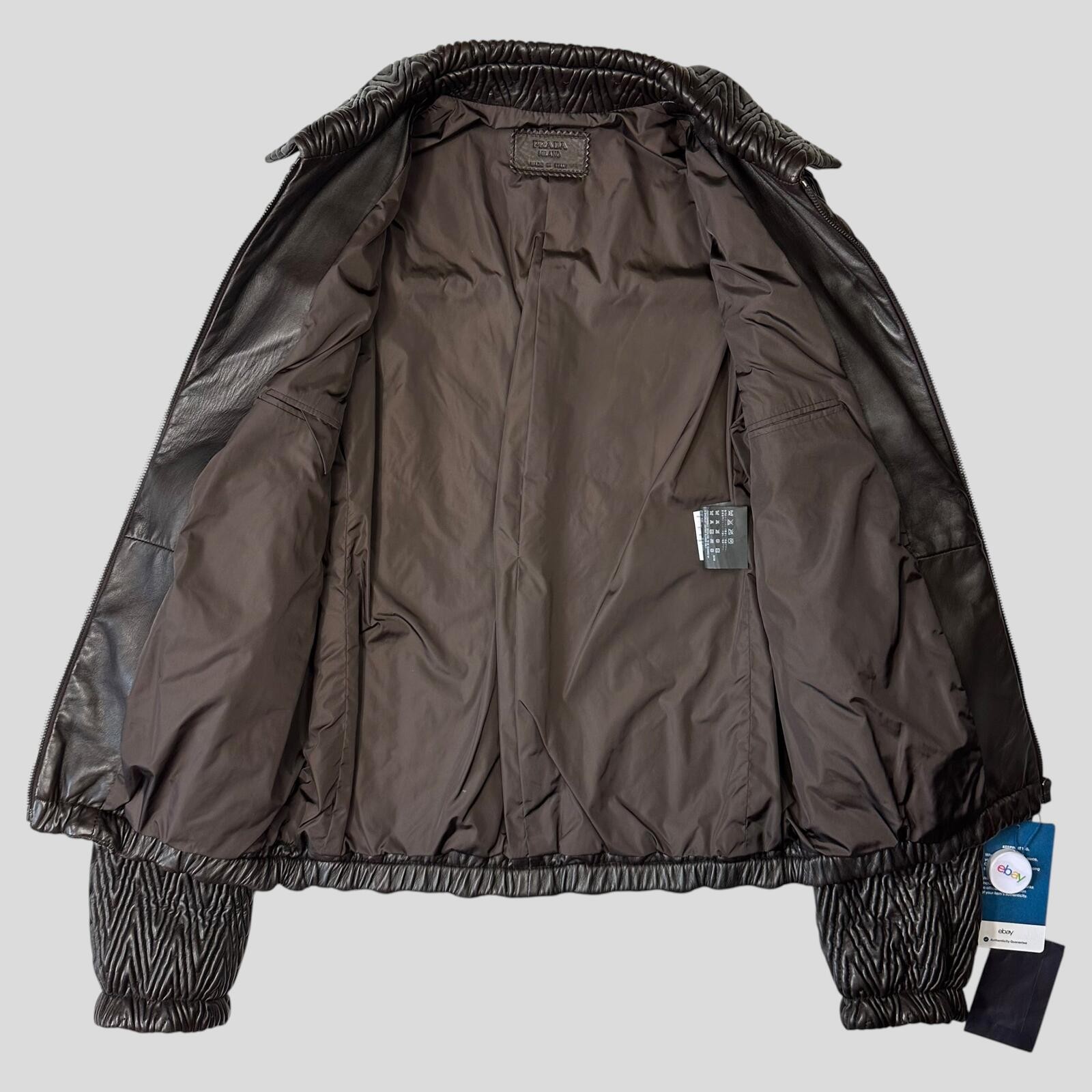 Prada Milano 2006 Runway 3D Ruched Leather Zigzag Jacket - IT48 image 8
