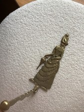Beautiful Vintage Victorian Lady Brass Wall Hook Folding Garment Rack Valet