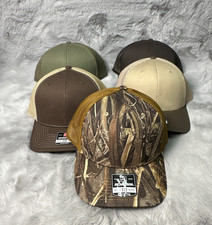 Richardson 112 Trucker Hat Cap Black Brown Camo Lot of 5 Snap Back Adjustable