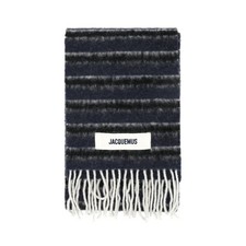 Jacquemus Reshape Layered Stripe Alpaca Fringe Scarf 3ER 150216943