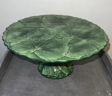 Vietri Cabbage Cake Stand Pedestal Dessert Italy  Vintage Serving Ware Numbered