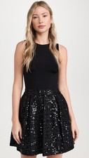 Alice Olivia Chara Mini Dress Sleeveless Black Women’s Size 8 Sequin
