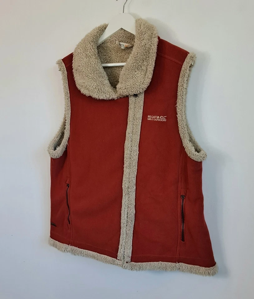 Chaleco Regatta 20 Naranja Quemado Vellón Borg Forrado Bodywarmer Chaqueta Sin Mangas Foto 4 de 4