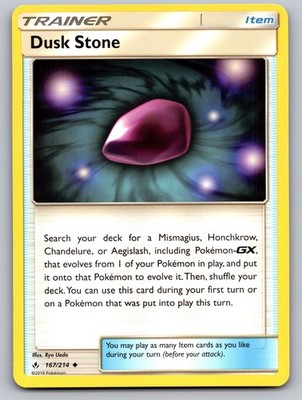 Dusk Stone 167/214 Uncommon Unbroken Bonds Pokemon Near Mint