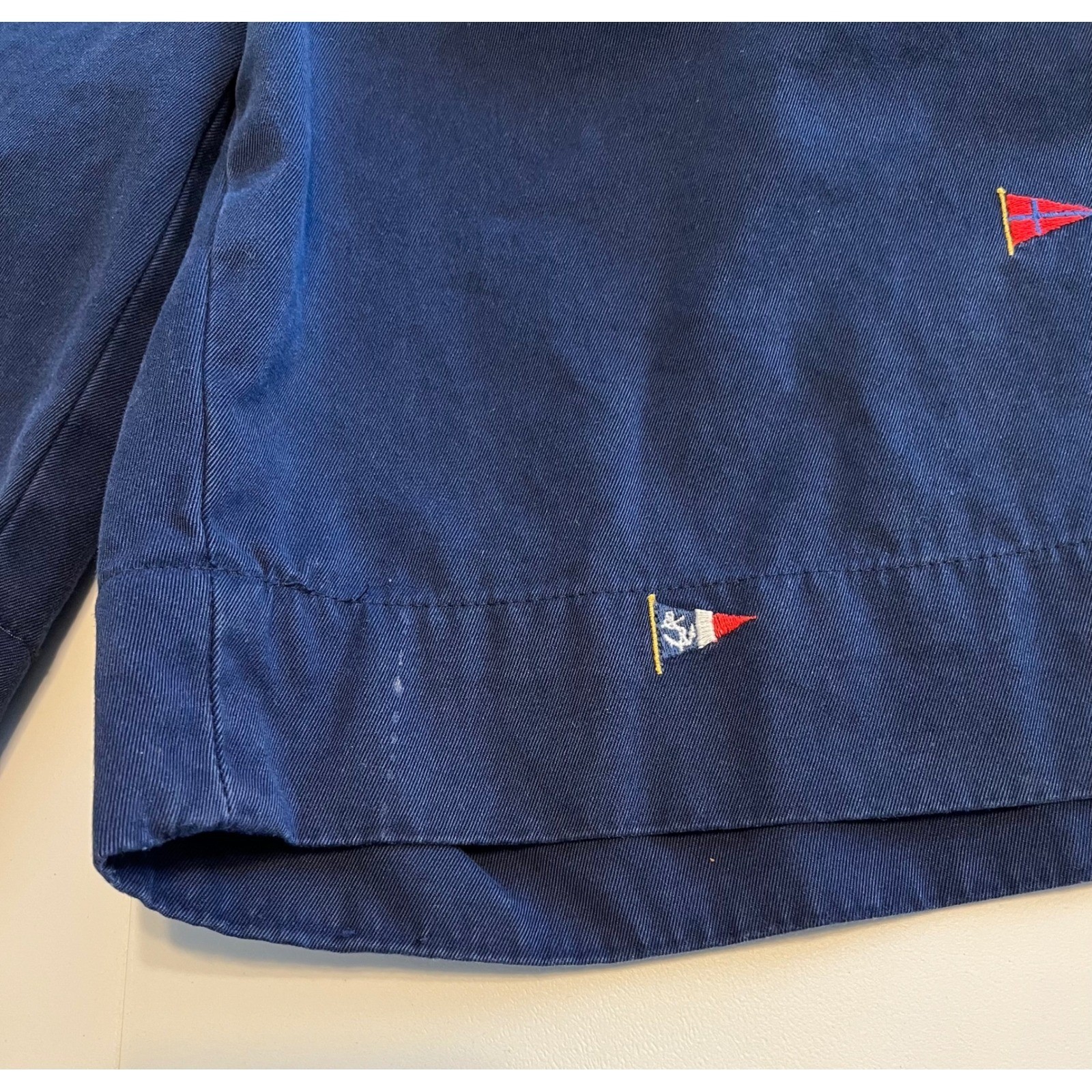 Polo Ralph Lauren Mens Navy Nautical Flag Embroidered Chino Shorts Sz 38 thumbnail 5